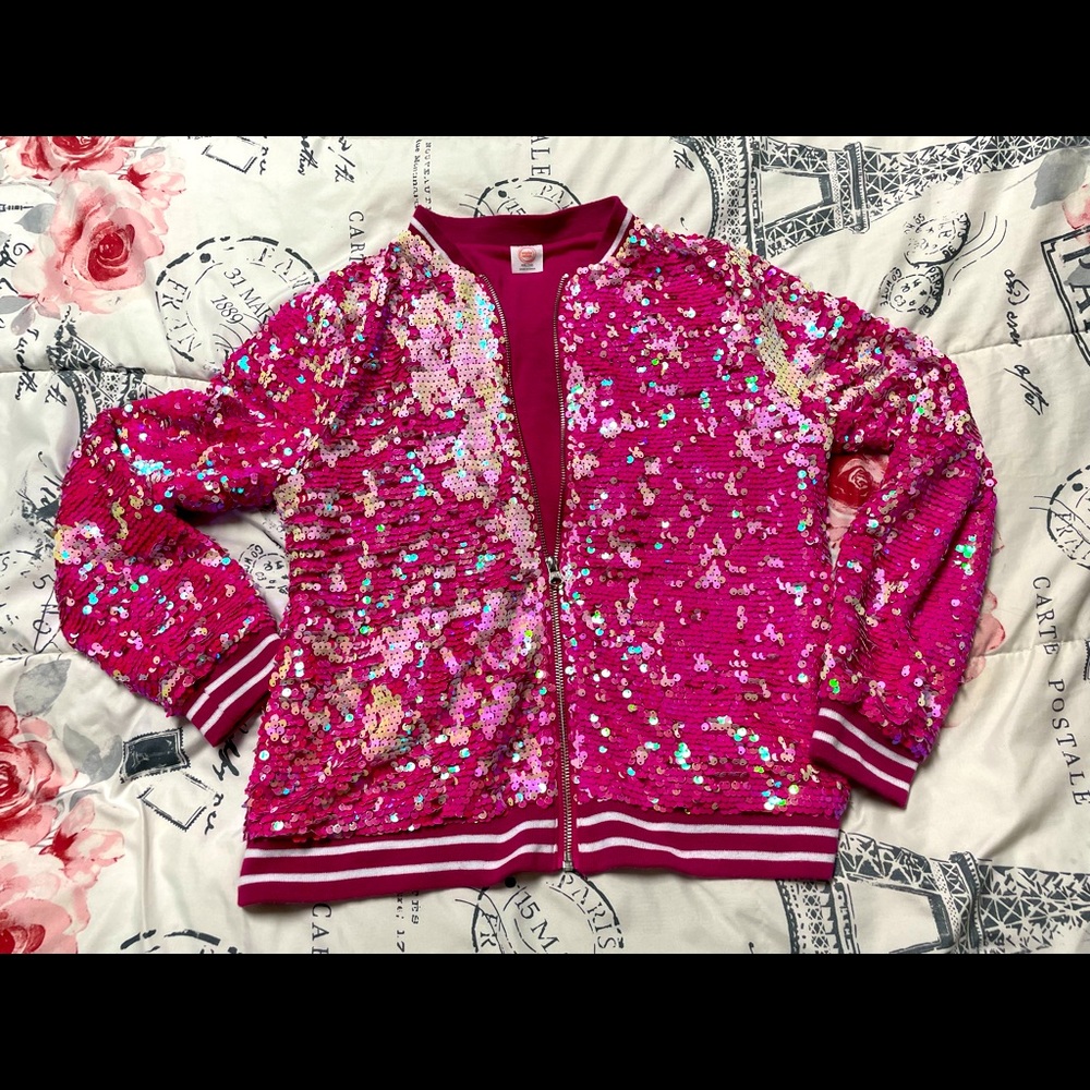 Pink Sequin Jacket with pockets